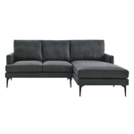 Evermore Right-Facing Upholstered Fabric Sectional Sofa in Gray