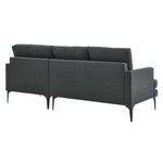 Evermore Right-Facing Upholstered Fabric Sectional Sofa in Gray