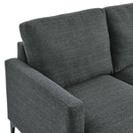 Evermore Right-Facing Upholstered Fabric Sectional Sofa in Gray