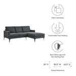 Evermore Right-Facing Upholstered Fabric Sectional Sofa in Gray