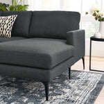 Evermore Right-Facing Upholstered Fabric Sectional Sofa in Gray