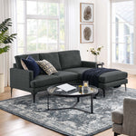 Evermore Right-Facing Upholstered Fabric Sectional Sofa in Gray