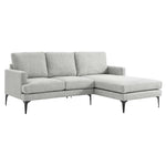 Evermore Right-Facing Upholstered Fabric Sectional Sofa in Light Gray
