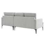 Evermore Right-Facing Upholstered Fabric Sectional Sofa in Light Gray