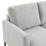 Evermore Right-Facing Upholstered Fabric Sectional Sofa in Light Gray