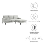 Evermore Right-Facing Upholstered Fabric Sectional Sofa in Light Gray