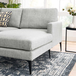 Evermore Right-Facing Upholstered Fabric Sectional Sofa in Light Gray