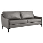 Corland Leather Sofa in Gray