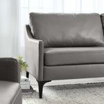 Corland Leather Sofa in Gray