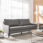 Corland Leather Sofa in Gray