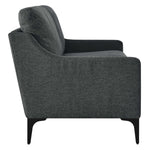 Corland Upholstered Fabric Loveseat in Charcoal