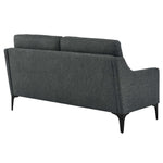 Corland Upholstered Fabric Loveseat in Charcoal