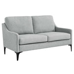 Corland Upholstered Fabric Loveseat in Light Gray