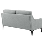 Corland Upholstered Fabric Loveseat in Light Gray