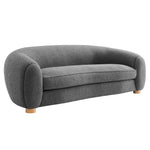Abundant Boucle Upholstered Fabric Sofa in Charcoal