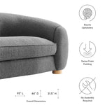 Abundant Boucle Upholstered Fabric Sofa in Charcoal