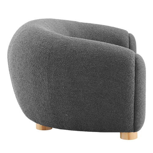 Abundant Boucle Upholstered Fabric Sofa in Charcoal