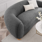 Abundant Boucle Upholstered Fabric Sofa in Charcoal