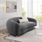 Abundant Boucle Upholstered Fabric Sofa in Charcoal