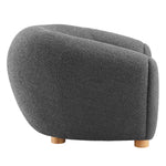 Abundant Boucle Upholstered Fabric Armchair in Charcoal
