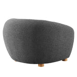 Abundant Boucle Upholstered Fabric Armchair in Charcoal