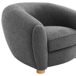 Abundant Boucle Upholstered Fabric Armchair in Charcoal