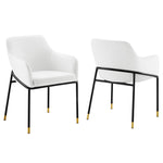 Jovi Performance Velvet Dining Armchair Set of 2 in Black White