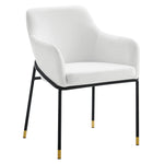 Jovi Performance Velvet Dining Armchair Set of 2 in Black White
