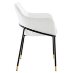 Jovi Performance Velvet Dining Armchair Set of 2 in Black White