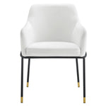 Jovi Performance Velvet Dining Armchair Set of 2 in Black White