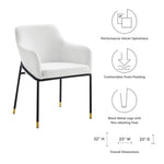 Jovi Performance Velvet Dining Armchair Set of 2 in Black White