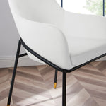 Jovi Performance Velvet Dining Armchair Set of 2 in Black White