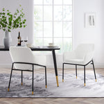 Jovi Performance Velvet Dining Armchair Set of 2 in Black White
