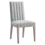 Maisonette French Vintage Tufted Fabric Fabric Dining Side Chair in Light Gray