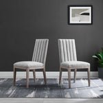 Maisonette French Vintage Tufted Fabric Fabric Dining Side Chair in Light Gray