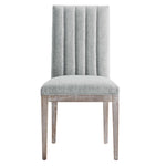 Maisonette French Vintage Tufted Fabric Fabric Dining Side Chair in Light Gray