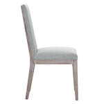 Maisonette French Vintage Tufted Fabric Fabric Dining Side Chair in Light Gray