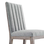 Maisonette French Vintage Tufted Fabric Fabric Dining Side Chair in Light Gray