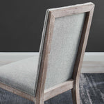 Maisonette French Vintage Tufted Fabric Fabric Dining Side Chair in Light Gray