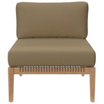 Clearwater 5-Piece Outdoor Patio Teak Wood Sectional Sofa in Gray Light Brown