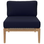 Clearwater 5-Piece Outdoor Patio Teak Wood Sectional Sofa in Gray Navy