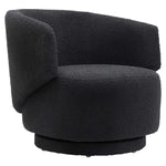 Celestia Boucle Fabric Swivel Chair in Black