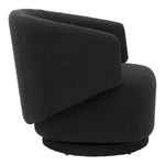 Celestia Boucle Fabric Swivel Chair in Black