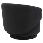 Celestia Boucle Fabric Swivel Chair in Black
