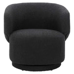 Celestia Boucle Fabric Swivel Chair in Black