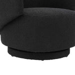 Celestia Boucle Fabric Swivel Chair in Black