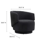 Celestia Boucle Fabric Swivel Chair in Black