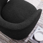 Celestia Boucle Fabric Swivel Chair in Black