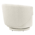 Celestia Boucle Fabric Swivel Chair in Ivory