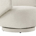 Celestia Boucle Fabric Swivel Chair in Ivory